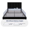 thumbnail image 7 of Allewie Queen Velvet Upholstered Bed Frame with Vertical Channel Tufted Headboard, Black, 7 of 7