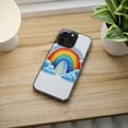 thumbnail image 5 of DistinctInk Hybrid (Acrylic / TPU) Clear Slim Fit Case for Apple iPhone 15 Pro (6.1" Screen) - "Whimsical Rainbow: Colors Dancing in Sky", 5 of 8