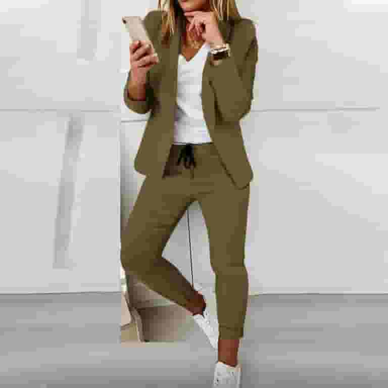 Women's Two Piece Lapels Petite Pant Suits for Women Dressy