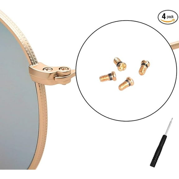 SUNGLASSES Replacement Gold Screws for Aviator RB3025 3025 Sunglasses Repair Kit (Set of 4),Screwdriver
