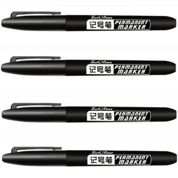 Marcador Permanente StandingBlack 4 Pzas Negro VentDepot Punta redonda mediana