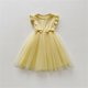 thumbnail image 3 of Vestido sin mangas de cuello redondo para niña, color liso, cuello redondo, lazo de malla, vestido informal de verano para exteriores, vestido de poliéster para niña, 3 of 4