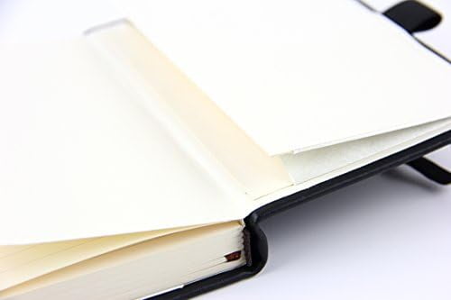 Tekola (2-Pack Pocket Notebook 3.5" x 5.5", Small Hardcover Journal with Pen Holder, Inner Pockets, 100gsm Thick Ruled/Lined Paper, Black