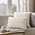 thumbnail image 2 of Unique Bargains 2pcs Soft Fluffy Pillow Covers for Living Room White 20" x 12", 2 of 7