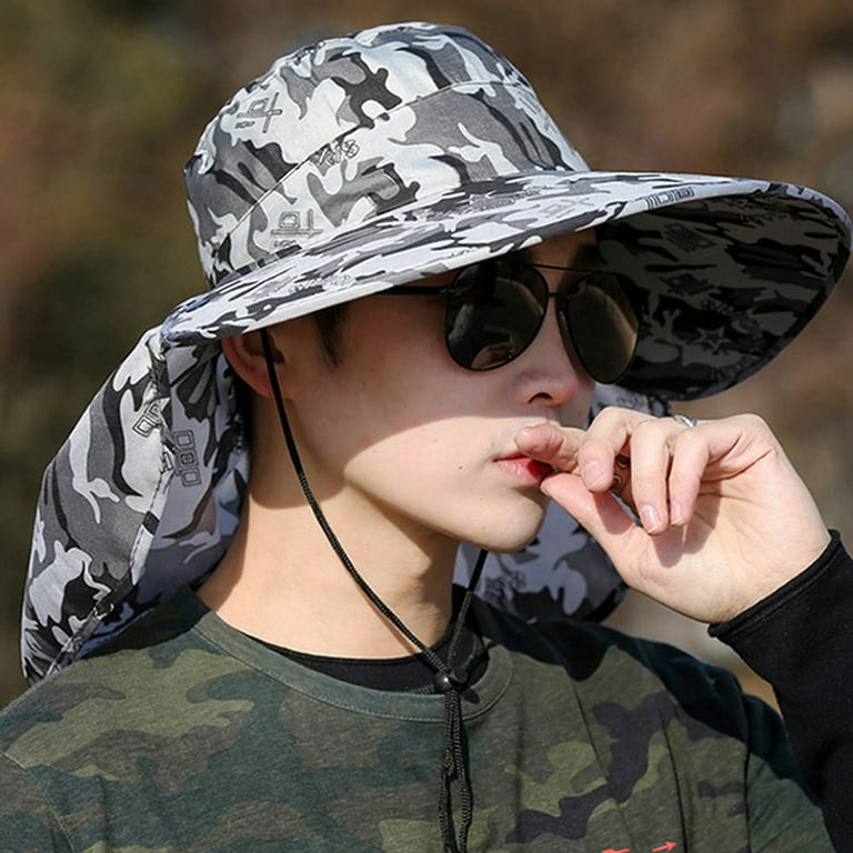 Camouflage Wide Brim Light Portable Fisherman Hat for Climbing