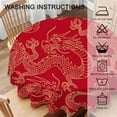 thumbnail image 4 of Tablecloth Round Dragon Table Cloth Chinese Dragons Fighting Gold Outlines on Red Table Cover for Dining Room Kitchen Decoration Round Tablecloths 60 inch, 4 of 6