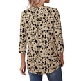 thumbnail image 4 of Fantaslook 3/4 Length Sleeve Womens Tops Dressy Casual Boho Blouses V Neck Pleated Tunic Tops Work Shirts, 4 of 8