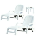 thumbnail image 6 of Uforic Chaise Lounge Chair Set of 2, Foldable Adjustable Poolside Lounger with 6 Positions and Wheels, Waterproof for Patio, Beach White, 6 of 7