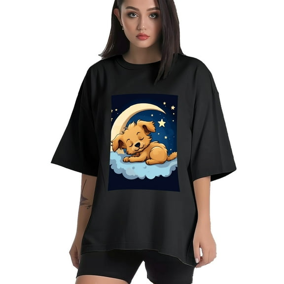 Plus Size Shirt for Women Black Tops for Women Short Sleeves Shirt for Women Cute Puppy T Shirt Crewneck Shirt for Women XS