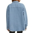 thumbnail image 4 of Fantaslook Denim Jackets for Women Trendy Frayed Hem Shackets Casual Button Up Jean Jacket Coats, 4 of 8