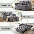 thumbnail image 4 of Anpport 3-in-1 Convertible Sleeper Sofa Bed, Pull-Out Loveseat Couch with Adjustable Back for Small Spaces, Velvet Fabric, 55", Dark Gray, 4 of 6