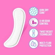 Carefree Panty Liners for Women, Long, Unwrapped, Unscented (92 Count)