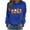 L0042 Blue, variant on Women's Funny Halloween Pumpkin Face Sweatshirt Slouchy Witch Shirt Long Sleeve Pullover Tops