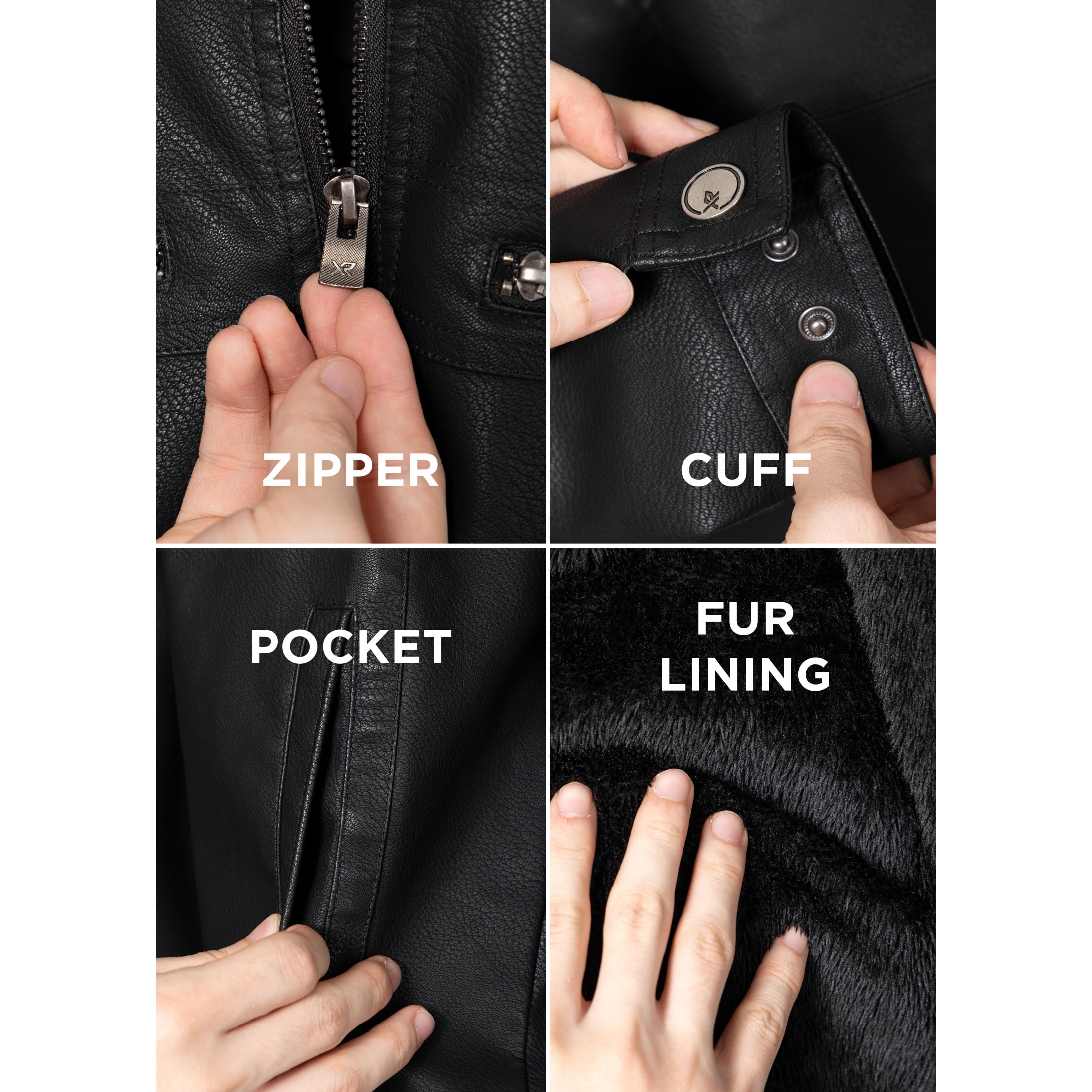 X RAY Teen Faux Leather Jacket for Fall & Winter (S - XL), Kids Outerwear Coat, Motorcycle PU Leather Jacket for Boys, Black/Charcoal, S