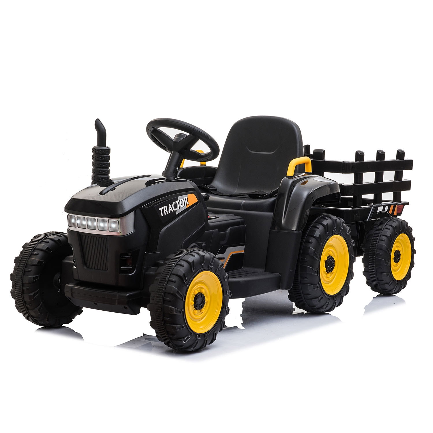 Private Jungle 35W/12V Kids Tractor, Electronic Ride On Car, Kid Tractor Vehicle with LED Lights, Black