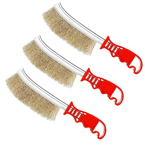 3Pcs 9 inch Heavy Duty Wire Brush Set Steel Wire Cleaning Paint Rust Remover *# 