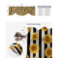 thumbnail image 5 of Tie Up Valance Curtain for Kitchen, Country Sunflower on Vintage Rod Pocket Short Curtains Adjustable Tie-Up Shade Valances, Beige Black Stripes Window Treatment for Bathroom Living Room Bedroom, 5 of 7