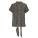 thumbnail image 3 of Tops de Manga Larga de Encaje para las Mujeres Más Tamaño Botón Cuello en V Color Sólido Suave Y Transpirable Blusa para Uso Diario Informal, 3 of 7