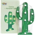 Novelty Place Cactus Marquee Sign Lights, Warm White LED Lamp Tropical