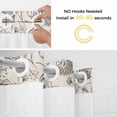 thumbnail image 5 of Grey Paisley No Hook Shower Curtain Waterproof, Bathroom Curtains with Snap in Liners and See Through Top Window, Boho Flower Botanical Leaf Branch Hotel Style Bathtub Curtains Shower 36"Wx78"L, 5 of 8