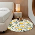 thumbnail image 3 of Round Area Rug 4ft,Summer Yellow Lemon Green Leaf Washable Carpet Non-Slip Runner Accent Rugs Indoor Floor Mat for Bedroom Living Room Decor,Farmhouse Fruit Plant, 3 of 9