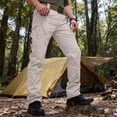 thumbnail image 2 of Men's Tactical Cargo Pants - Belted Waist & Multiple Pockets for Outdoor Activities & Daily Commute Khaki 3XL, 2 of 8