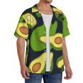thumbnail image 4 of Gaeub Fresh Avocado Men's Lapel Short Sleeve Shirt, Relaxed Fit Shirt, Soft and Breathable for Outdoors Party Travel - XX-Large, 4 of 7