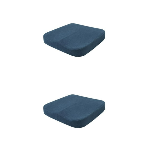 Advancent Almohadilla para silla de esponja con memoria inferior antideslizante - Textura y estabilidad Cojín de esponja con memoria grande Azul Armada 40*40*6cm 2Conjunto