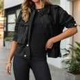 thumbnail image 2 of Unir Casual Denim Trucker Jacket for Women, Button Closure Side Pockets, Everyday Relaxed Fit Fall Outerwear, 1 Piece, S-XXL, Plus Size Friendly, 2 of 4
