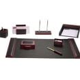 thumbnail image 1 of Rosewood & Leather 8-Piece Desk Set, 1 of 1