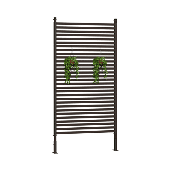 3 ft W x 6 ft H Freestanding Metal Privacy Screen for Outdoor Patio - Heavy-Duty Rust-Resistant Decorative Fence Panel | Weatherproof Design | Patio Privacy Screen