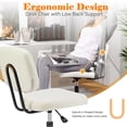 thumbnail image 5 of BEDDLE Home Office Task Desk Chair Armless Lumbar Support Low Back Height Adjustment,White, 5 of 7