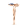 thumbnail image 3 of Angara Natural 0.85 Ct. Blue Sapphire with Diamond Side Stones Ring in 14K Rose Gold for Women (Ring Size: 3), 3 of 10