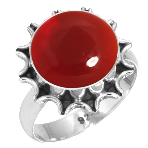 925 Sterling Silver Ring For Women - Teens Red Garnet Quartz Gemstone Silver Ring January Birthstone Handmade Silver Ring Size 11.5 Anniversary - Gift For Girl Friend Gemstone 925 Silver Jewelry