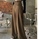 thumbnail image 1 of Pantalones de cintura alta con diseño de chica sexy retro americana, pantalones de pierna recta elegantes e informales con cordones laterales para mujer, 1 of 6