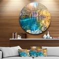 thumbnail image 2 of Designart 'Turquoise Water and Sunny Beams' Landscape Photography Circle Metal Wall Art, 2 of 5