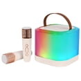 thumbnail image 2 of Speaker Mini Karaoke Machine Wireless Microphone and Speaker Set with 2 Microphone Rechargeable LED Color Light Handheld Mic Karaoke Speaker Gifts for Birthday Party Desktop, 2 of 7