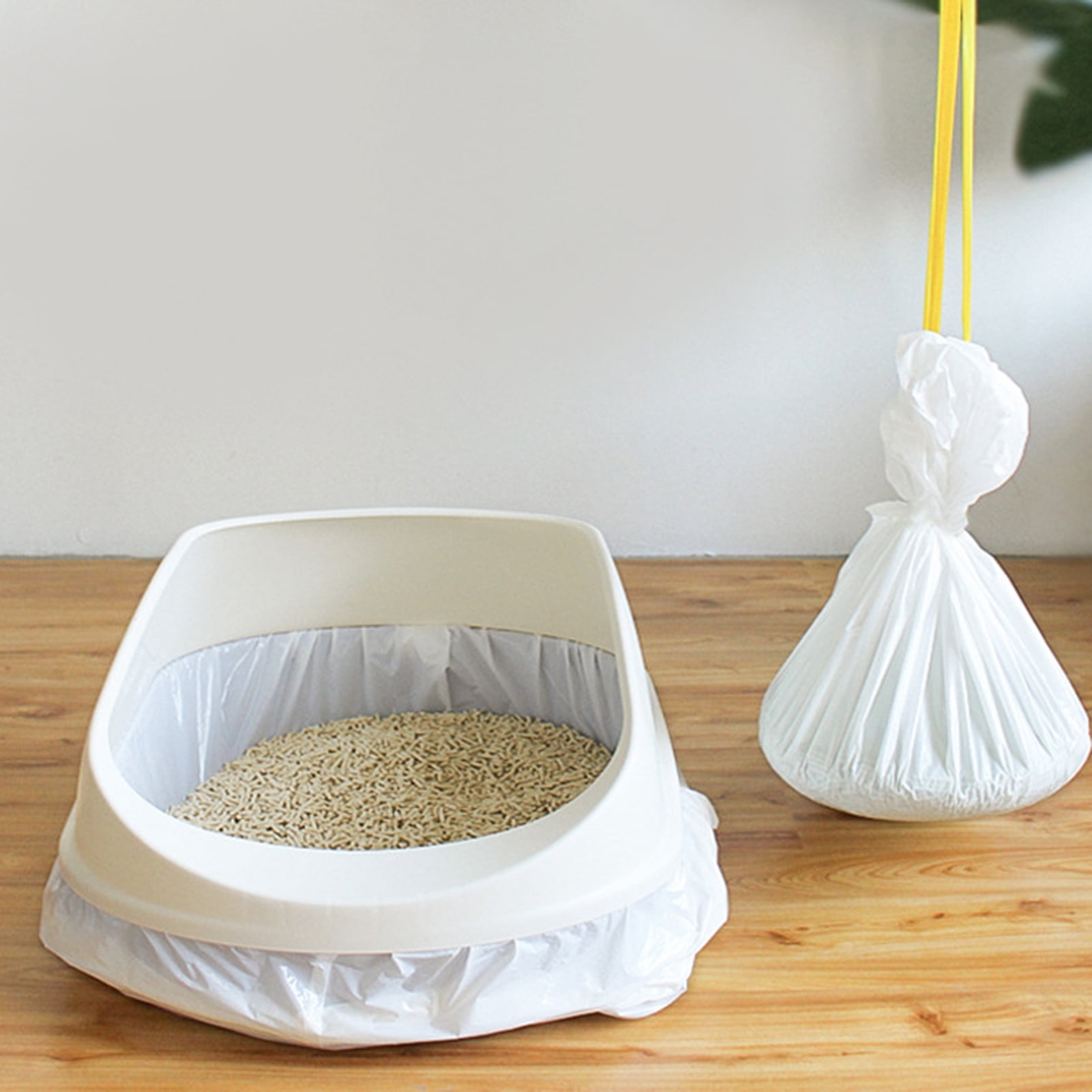 SPRING PARK 7 Pcs Cat Litter Pan Box Liners Pet Kitten Drawstring Bag