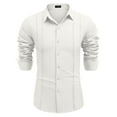 thumbnail image 6 of COOFANDY Mens Casual Beach Button Down Shirts Long Sleeve Cuban Camp Guayabera Shirts, 6 of 7