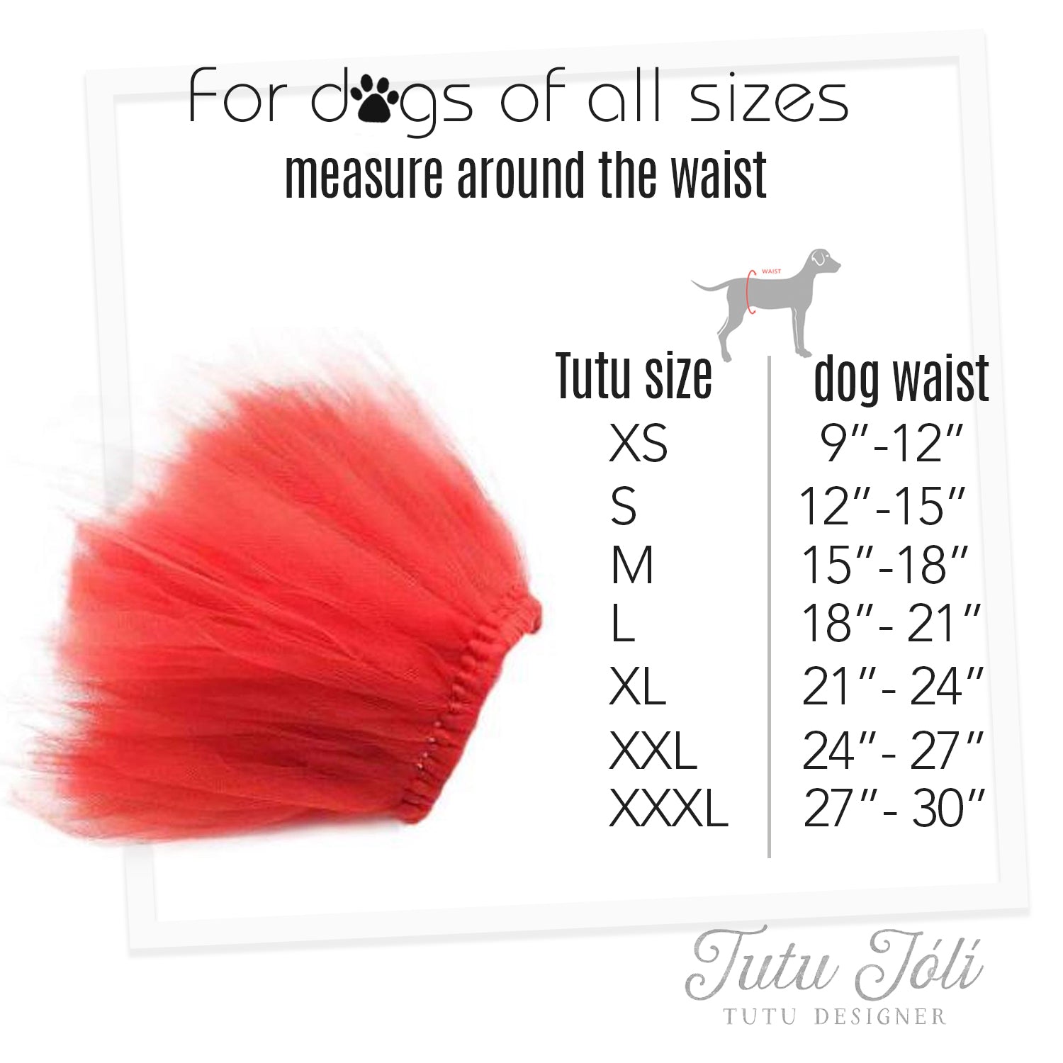 Red Easter Holiday Dog Tutu Skirt | XS-XXXL