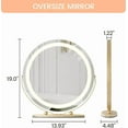 thumbnail image 6 of Vanity Mirror with Led Lights, 19 Inches Touch Control 3 Color 2024 New Dimmable Makeup Mirror, 360°Rotation Round Desk Mirror, Easy to Assemble (Gold), 6 of 8