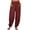 Wine, variant on WREESH Womens Beach Pants Fashion Summer Casual Loose Cotton and Linen Pocket Solid Trousers Pants Olive Green