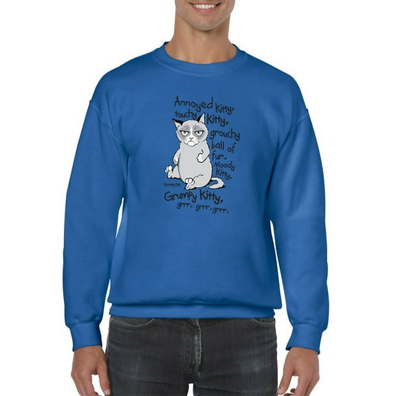 Grumpy Kitty Grr Sweatshirt Men -T-Line Designs, Male Small