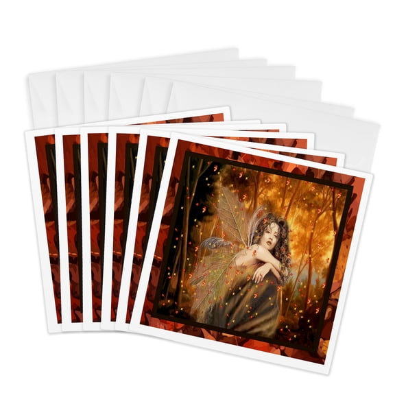 3dRose, Forest Fairy, 6 Greeting Cards with envelopes