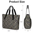 thumbnail image 3 of Tote Bag for Women - Dark Christmas Golden Reindeer Pattern Shoulder Bag - Large Utility Work Duffle Bag with Zipper Handbag for Travel, Work, Sprots, 3 of 5