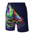 thumbnail image 5 of Disketp Men'S Swim Trunks Hawaiian Breathable Surf Beach Swimsuits Mesh Lining Beach Shorts With Pockets-Howling Wolf, 5 of 9