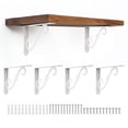 thumbnail image 1 of Uxcell 6 Pcs Soportes Decorativos para Estantes, Soportes para Estantes Flotantes de 8" x 5" para Estanterías de Pared, Blanco, 1 of 7