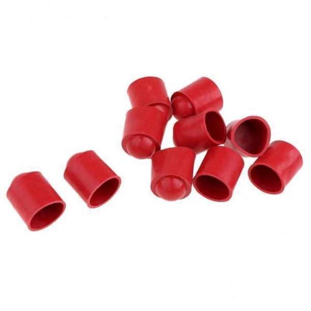 Paquete de 2-4 10 Uds. Cubierta protectora de cabeza de punta de taco de goma para billar Snooker rojo 4 piezas