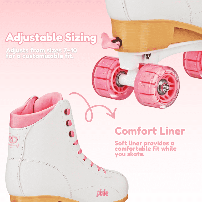 Roller Derby Pixie Women's Adjustable Roller Skates, Pink, Sizes 7-10 photo 2