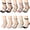 Black/Blue/Brown/Pink/White/Teal/Gray, variant on 10 Pairs Women's Sheer Socks,Floral Lace Socks, Mesh Ankle Socks, Breathable, Reinforced Heel Toe, Black, US 6-9